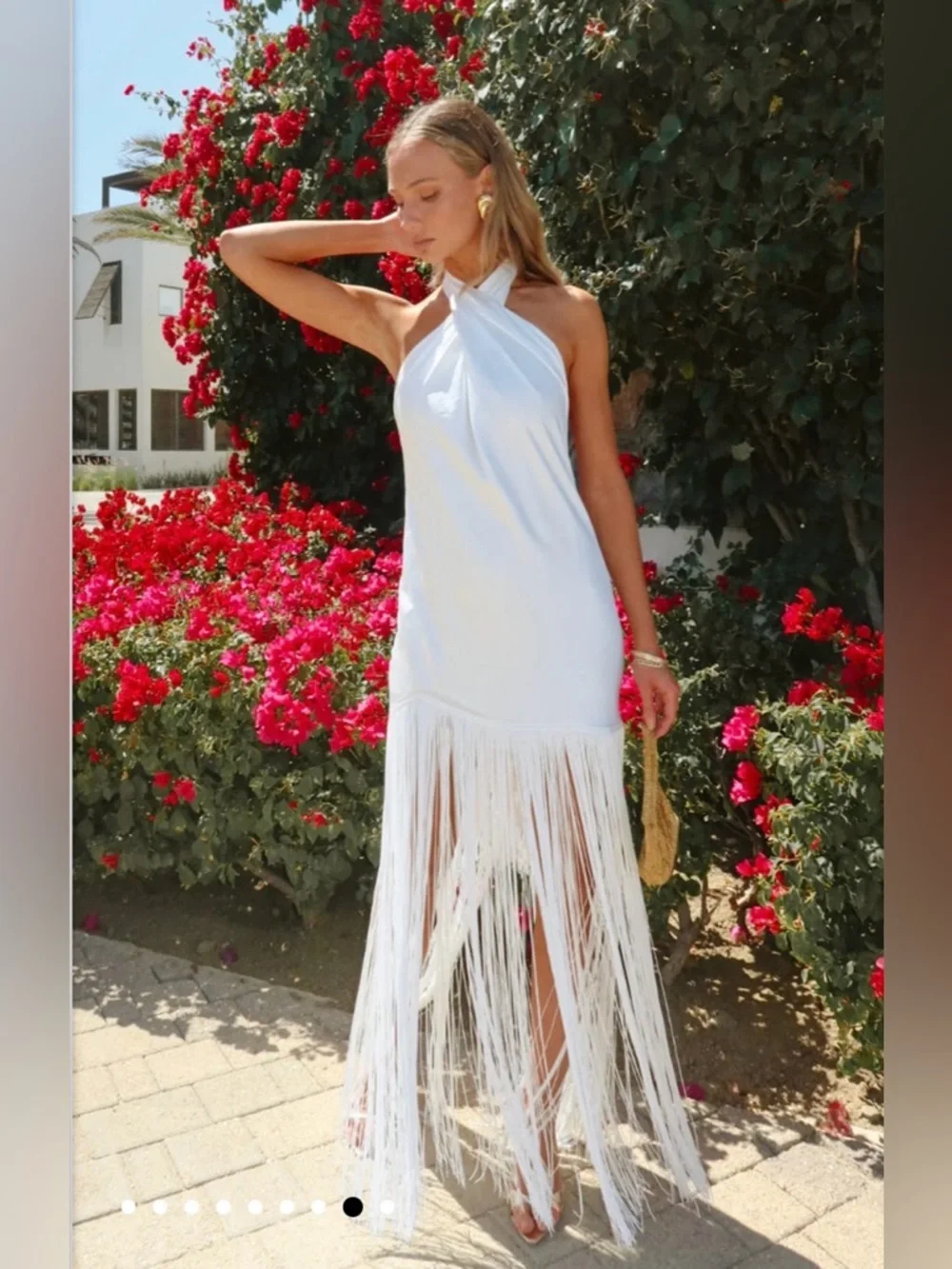 Show Me Your Mumu Jasmine Fringe Maxi Dress Ivory - Extra Small - Never Worn! - Picture 5 of 5